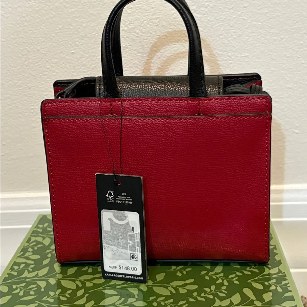 Karl Lagerfeld Red Crossbody Bag NWT - Picture 4 of 8